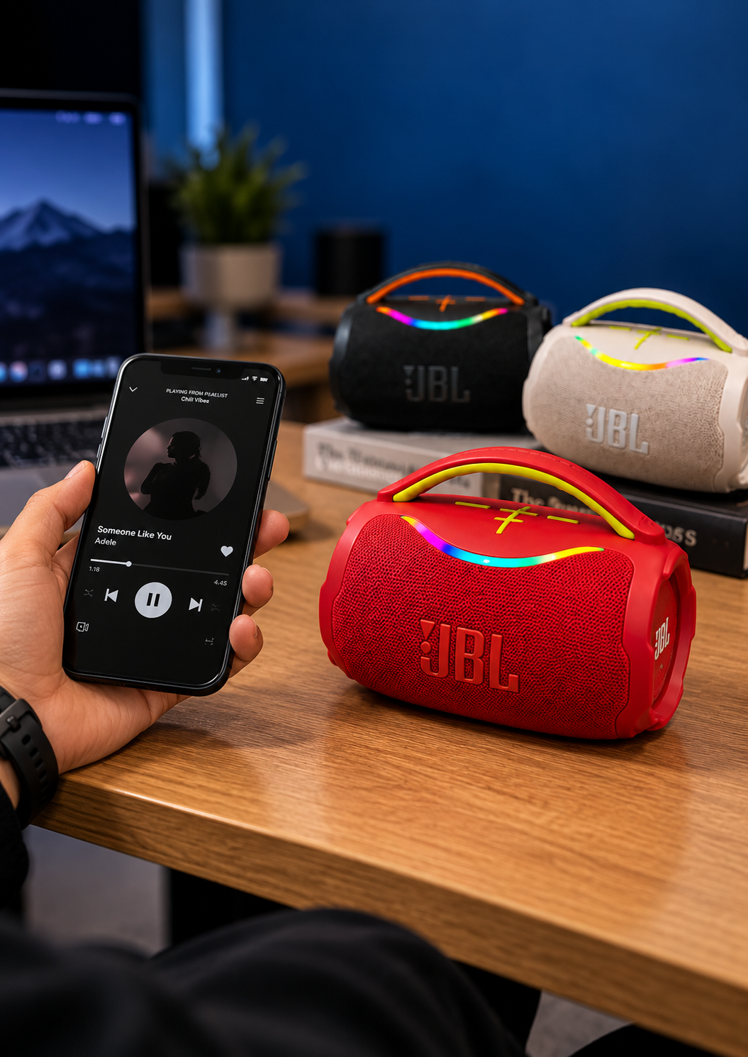 BS-38 Portable Bluetooth Speaker with RGB Lights – Wireless Stereo Speaker