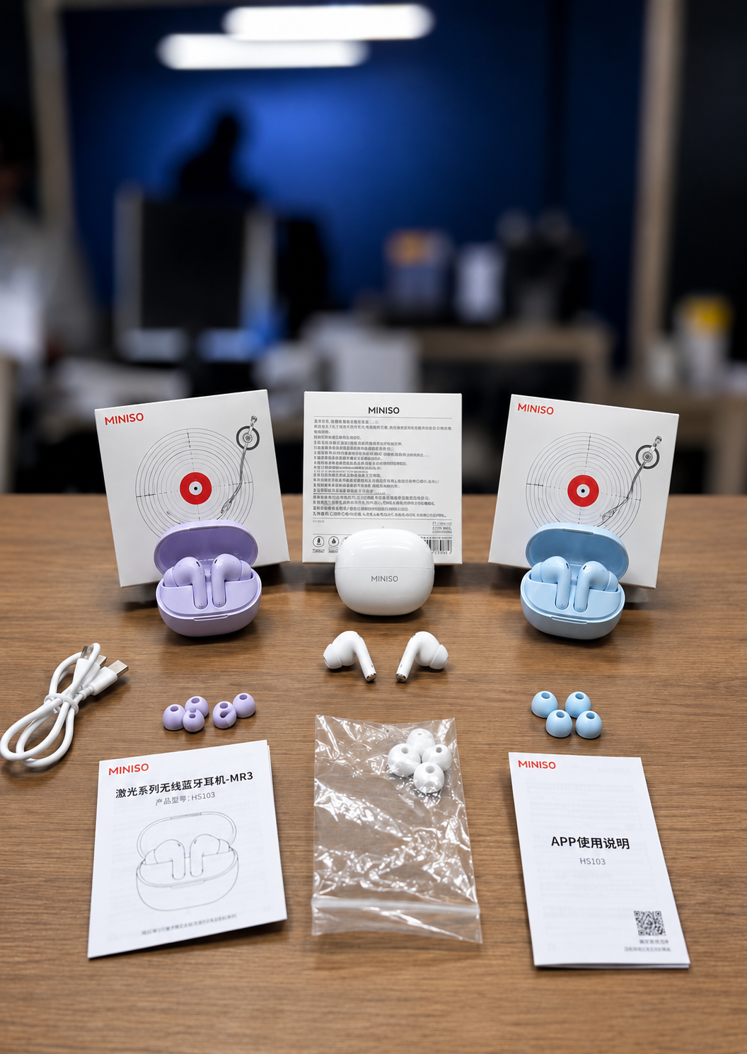 MINISO MR3 HS103 Wireless Bluetooth Earbuds – TWS with Charging Case