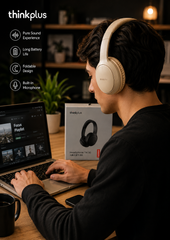 ThinkPlus TH30 Wireless Bluetooth Over-Ear Headphones – Premium Sound & Long Battery Life