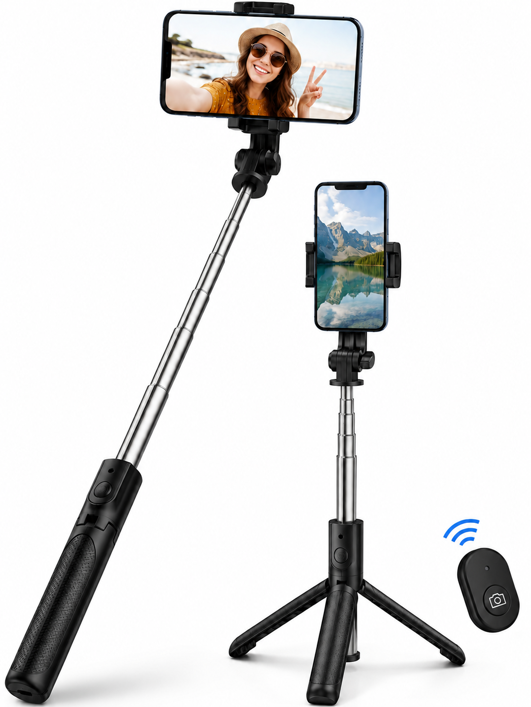 3-in-1 Selfie Stick Tripod with Bluetooth Remote