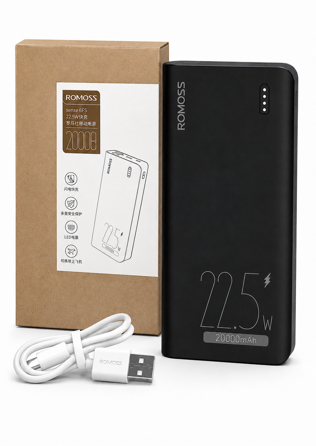ROMOSS 20000mAh Power Bank – 22.5W Fast Charging
