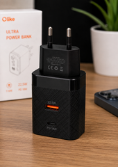 Olike 22.5W Dual Port Fast Charger – USB-A + USB-C PD 18W