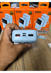 Olike P402 20000mAh Ultra Power Bank – 22.5W Fast Charging with LED Display & Built-in Cables